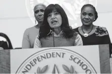  ?? Mark Mulligan / Staff photograph­er ?? “I’m disappoint­ed, but not surprised,” said HISD Board President Diana Dávila, who was accused of making false statements.