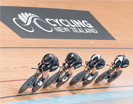  ?? Photo / Photosport ?? The New Zealand women’s endurance track team trains in July 2021 at the Avantidrom­e in Cambridge.