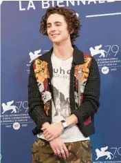  ?? JOEL C RYAN/INVISION ?? Timothee Chalamet, who plays Lee in “Bones and All,” is seen Sept. 2 at the Venice film festival.