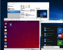  ??  ?? Linux oder Windows 10: Virtual Box kommt mit fast allen Client- und vielen Host-Systemen zurecht.