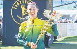  ?? Picture: Gallo Images ?? REIGNING CHAMPION. Gerda Steyn set the best up run time for the Comrades women’s race over 86.73km in 2019.