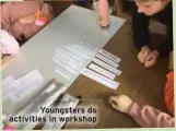  ??  ?? Youngsters do activities in workshop