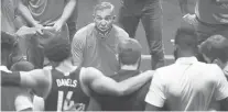  ?? JESSICA HILL/AP ?? Villanova coach Jay Wright talks to his team during the second half against Hartford on Tuesday in Uncasville.