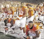  ?? JAY JANNER / AMERICAN-STATESMAN ?? Texas players have so far been unable to bounce back emotionall­y after heart-wrenching losses to California and Oklahoma State.