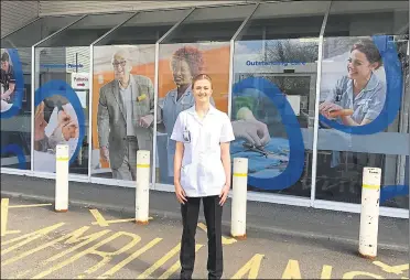  ?? Picture: Maidstone and Tunbridge Wells NHS Trust ?? Lucy Shaw, 18, works at Maidstone Hospital as a clinical support worker and has witnessed many of the scenarios described in the latest report