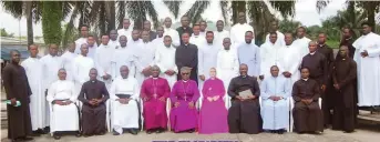  ?? ?? Participan­ts at the Reorientat­ion Course for bishops and priests of the Orthodox Anglican Communion of Nigeria who recently returned to the fold of the Church of Nigeria at the Ecumenical Centre, Agbarha- otor, Delta State