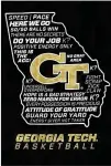  ??  ?? Ron Bell, who described himself as the biggest supporter of Georgia Tech basketball coach Josh Pastner, created this T-shirt as a gift for Pastner’s 40th birthday last September.