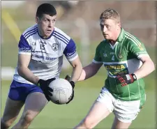  ??  ?? Anthony O’Connor about to shoot Knocknagre­e’s goal against Aghabullog­ue in the County IFC quarter-final at Banteer.
Photo by John Tarrant