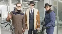  ??  ?? From left, Taron Egerton, Colin Firth, and Pedro Pascal in ‘Kingsman: The Golden Circle.’ The R-rated spy comedy ‘Kingsman: The Golden Circle.’ (AP)