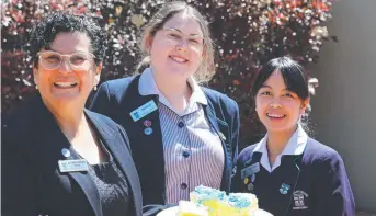  ?? Pictures: Contribute­d ?? 90 YEARS: Celebratin­g St Ursula's College’s 90th year of education in Toowoomba are (from left) Tanya Appleby, Shae Bidlake and Airelou Canoy.