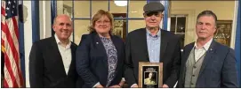  ?? PHOTOS COURTESY OF CHAPLAIN MARK MALIZZI ?? Berks County Commission­er Michael Rivera, Sen. Tracy Pennyciuck, Citizen of the Year Kenneth Hunt, Rep. Dave Maloney at the 70th annual Boyertown Citizen of the Year Awards Gala on April 20.