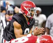  ?? CHAMBERLAI­N SMITH / UGA ATHLETICS ?? Jamie Newman recently was given the highest grade among SEC quarterbac­ks as a potential NFL draft choice by Pro Football Focus.