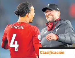  ??  ?? ESTRATEGA. El DT del Liverpool Jürgen Klopp tendrá varias bajas hoy entre ellos Virgil van Dijk.