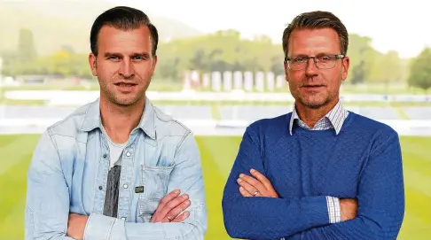 ??  ?? Das neue Trainertea­m im Ernst-Abbe-Sportfeld: Co-Trainer René Klingbeil (links) steht Cheftraine­r Rico Schmitt zur Seite.