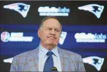  ?? AP file photo ?? Bill Belichick was thought to be the favorite among 14 candidates interviewe­d for the head coaching job in Atlanta that eventually went to Raheem Morris.