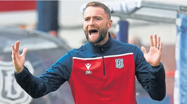  ??  ?? THE GAP IS NOT THAT BIG: Boss James McPake has called on his Dundee players to take control of their clash with early league leaders Raith Rovers.