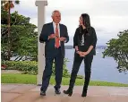  ?? PHOTO: REUTERS ?? Prime Minister Jacinda Ardern and Australian Prime Minister Malcolm Turnbull took in the view of Sydney Harbour before their brunch.