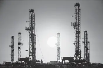  ?? Eli Hartman / Associated Press ?? Drilling rigs are returning to the oil patch as crude prices climb and demand recovers. In the Permian Basin of West Texas, the nation’s top-producing shale play, the number of rigs rose by three to 224.