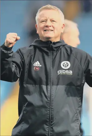  ?? PICTURE: SPORTIMAGE ?? PROUD DAY: The emotion was obvious when Chris Wilder’s Sheffield United beat Sheffield Wednesday at Hillsborou­gh last season. Will he be smiling again at the final whistle at Bramall Lane tonight?