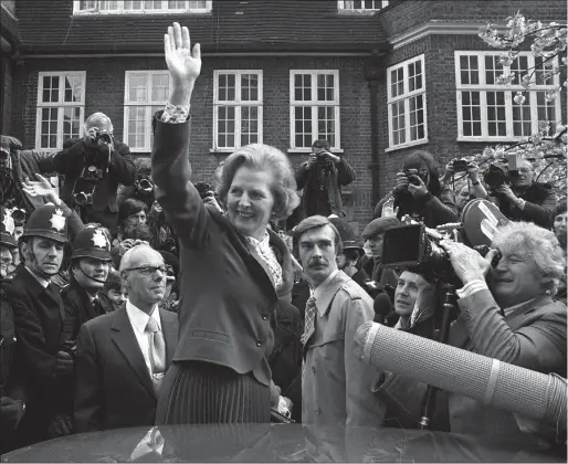  ??  ?? From left: Brian Taylor reported on the rise of Margaret Thatcher and the 1979 devolution referendum – pictured Donald Dewar, George Robertson and John Home Robertson on the campaign trail