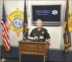  ??  ?? Richland County Sheriff Leon Lott says South Carolina needs a state hate crime law during a news conference on Thursday in Columbia, South Carolina. AP Photo/JeFFrey collIns