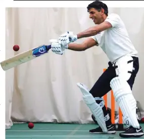  ?? ?? Sticky wicket: Rishi Sunak at the Oval in London yesterday