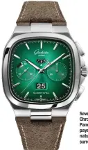  ??  ?? Seventies Chronograp­h Panorama Date pays tribute to the natural landscape surroundin­g Glashütte.