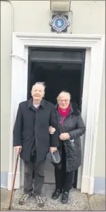  ?? (Photo: Garda FB) ?? Former Garda John O’Grady pictured at Kilworth Garda Station with his wife Nell.