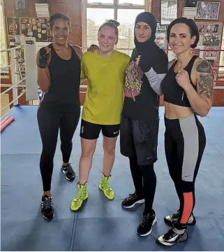 ?? ?? ALL STARS:
Ahead of the all-female amateur boxing show at the famous Harrow Road gym, some of those fighting, attending or just showing their support pose for the cameras