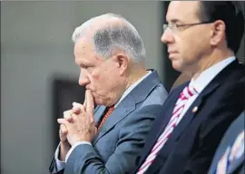  ?? Manuel Balce Ceneta Associated Press ?? ATTY. GEN. Jeff Sessions, left, relinquish­ed control over the investigat­ion to his deputy, Rod Rosenstein, right, when he recused himself from the case last year.