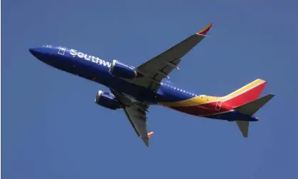  ?? Photograph: Michael Reynolds/EPA ?? A Southwest Airlines plane.