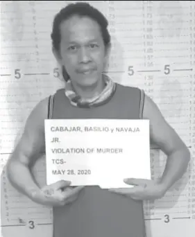  ?? / TAMPO SA BALAMBAN POLICE STATION ?? GIPUSIL. Si Basilio Cabajar (sukip nga hulagway), mopalit unta og pandesal nga iyang paborito bakery sa lungsod sa Balamban, Cebu dihang iyang gikalalis ang tindera kay gipalinya siya. Sa iyang kalagot, niuli siya, nikuha og pusil, nibalik ug gipatay ang tindera.