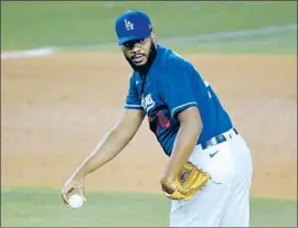  ?? Mark J. Terrill Associated Press ?? THE DODGERS’ first trip of the season comes after the coronaviru­s outbreak of the Miami Marlins. Kenley Jansen, above, tested positive earlier this month.