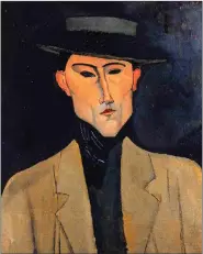  ??  ?? Portrait Of A Man With Hat (Jose Pacheco), by Amedeo Modigliani.