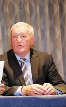  ??  ?? Deputy Tony McLoughlin who made a farewell speech at the Fine Gael Selection Convention in the Clayton Hotel last week