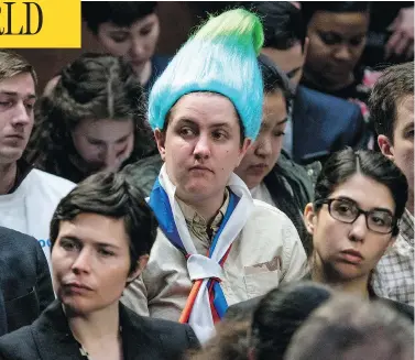  ?? ANDREW HARNIK / THE ASSOCIATED PRESS ?? An audience member dressed like a Russian troll doll sits in the gallery Tuesday as Facebook CEO Mark Zuckerberg testifies before a joint hearing of the Commerce and Judiciary Committees on Capitol Hill in Washington.