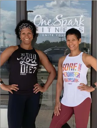  ?? PHOTO COURTESY OF ONE SPARK FITNESS ?? Jolie Martinez and Rae Leap are sisters and owners of One Spark Fitness in Phoenixvil­le.