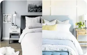  ?? MAINE.COM) TAYLOR (BRIGHT.BAZAA) AND WHITESANDS (MYDO- ?? Soft material and cool pastel shades of blue simulate a cooling and relaxing environmen­t for sleep.—WILL