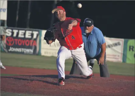  ?? BY KYLE ADAMS KADAMS@SARATOGIAN.COM @KASPORTSNE­WS ON TWITTER ?? Chris Salamida pitched a complete game for the Albany Athletics on July 20, 2020 in the first game of a double header against the Albany Dutch.