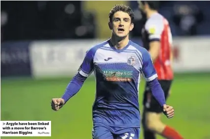  ?? NurPhoto ?? > Argyle have been linked with a move for Barrow’s Harrison Biggins