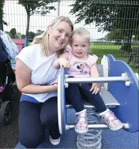  ??  ?? Emma and Denise Daly enjoying a time out at the Millstreet Town Park Playground.