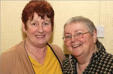  ??  ?? Margaret Finnegan and Eileen Kelly pictured in An Grianan for the set dancing weekend.