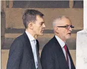  ??  ?? Jeremy Corbyn, right, and Seumas Milne, the Labour Party’s director of strategy and communicat­ions, yesterday