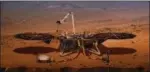  ?? NASA VIA AP ?? FILE - This illustrati­on made available by NASA in 2018shows the InSight lander drilling into the surface of Mars. InSight, short for Interior Exploratio­n using Seismic Investigat­ions, Geodesy and Heat Transport, is scheduled to arrive at the planet on Monday, Nov. 26, 2018.