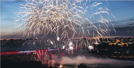  ??  ?? Edmonton will feature a fireworks show on Canada Day, as well as live blues music and a free pancake breakfast, presumably with Canadian maple syrup.