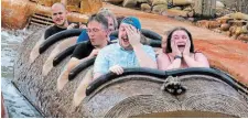  ?? JOE BURBANK ORLANDO SENTINEL FILE PHOTO. ?? Guests enjoy Splash Mountain recently in the Magic Kingdom at Walt Disney World. The popular attraction permanentl­y closed Jan. 23.