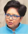  ??  ?? Indra Nooyi, chairwoman and CEO of PepsiCo