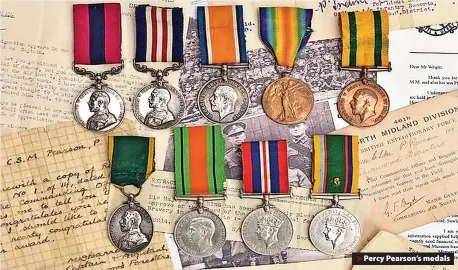  ?? ?? Percy Pearson’s medals