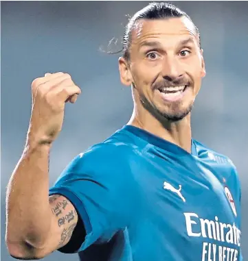  ?? ?? PRIME EXAMPLE: Zlatan Ibrahimovi­c is still starring for Milan at the ripe old age of 40.