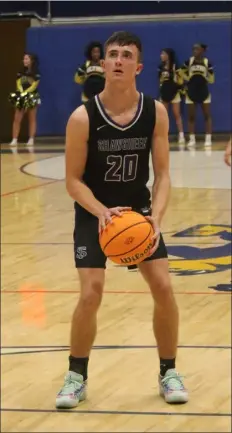  ?? DOUG HASTINGS PHOTO ?? Shawsheen Tech’s Dyllon Pratt prepares to shoot a free throws during the Rams’ 60-46 boys basketball win at Greater Lowell Tech on Friday night.